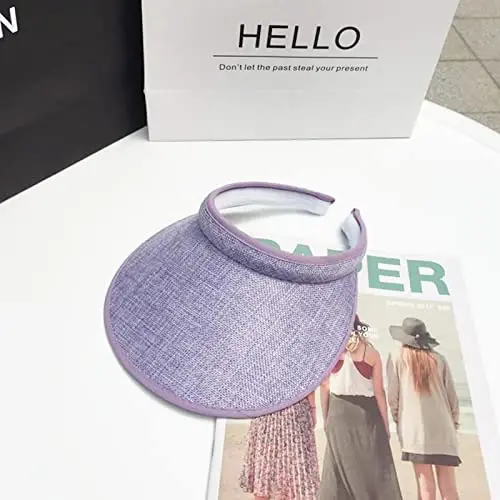 jecvxor Cloth Covered Slip-On Visor for Women, Adjustable Cap Sports Sun Visors for Men - 3