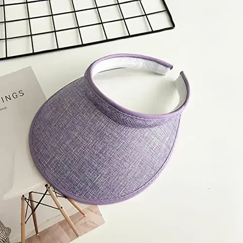 jecvxor Cloth Covered Slip-On Visor for Women, Adjustable Cap Sports Sun Visors for Men - 3