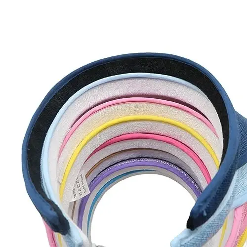 jecvxor Cloth Covered Slip-On Visor for Women, Adjustable Cap Sports Sun Visors for Men - 3