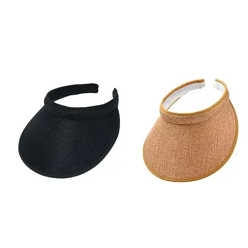 jecvxor Cloth Covered Slip-On Visor for Women, Adjustable Cap Sports Sun Visors for Men 