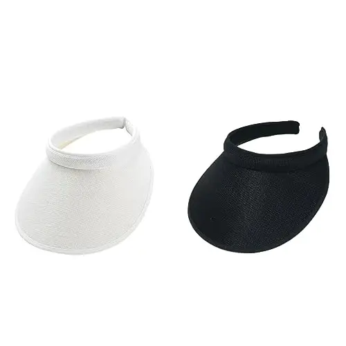 jecvxor Kadınlar için Kumaş Kaplı Geçmeli Siperlik, Erkekler için Ayarlanabilir Şapka Spor Güneşlikler 