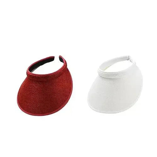 jecvxor Cloth Covered Slip-On Visor for Women, Adjustable Cap Sports Sun Visors for Men - JECVXOR