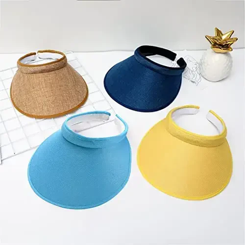 jecvxor Cloth Covered Slip-On Visor for Women, Adjustable Cap Sports Sun Visors for Men - JECVXOR (1)