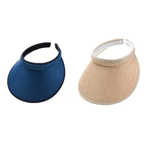 jecvxor Cloth Covered Slip-On Visor for Women, Adjustable Cap Sports Sun Visors for Men 