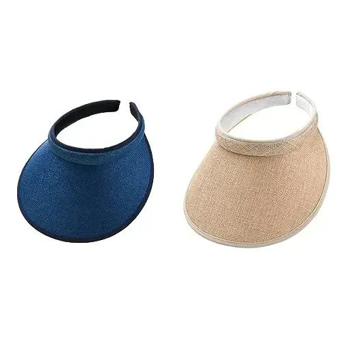 jecvxor Cloth Covered Slip-On Visor for Women, Adjustable Cap Sports Sun Visors for Men - JECVXOR