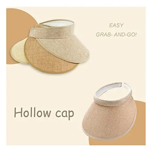 jecvxor Cloth Covered Slip-On Visor for Women, Adjustable Cap Sports Sun Visors for Men - JECVXOR (1)