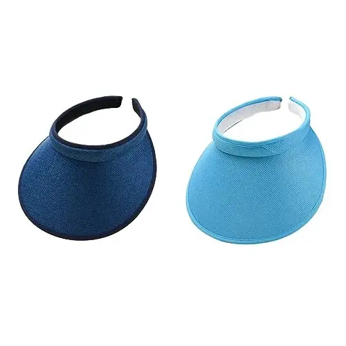 jecvxor Cloth Covered Slip-On Visor for Women, Adjustable Cap Sports Sun Visors for Men - 1