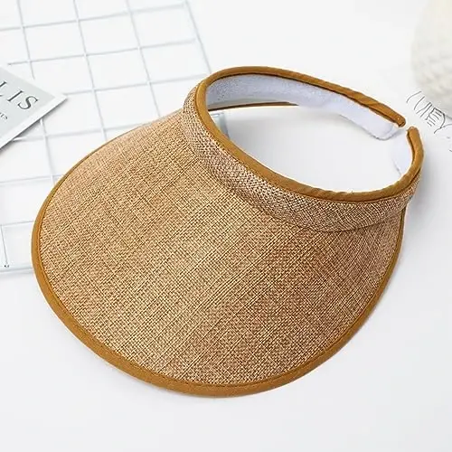 jecvxor Cloth Covered Slip-On Visor for Women, Adjustable Cap Sports Sun Visors for Men - 3