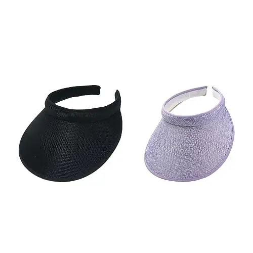 jecvxor Cloth Covered Slip-On Visor for Women, Adjustable Cap Sports Sun Visors for Men 