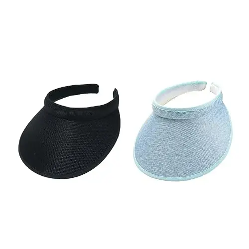 jecvxor Cloth Covered Slip-On Visor for Women, Adjustable Cap Sports Sun Visors for Men 