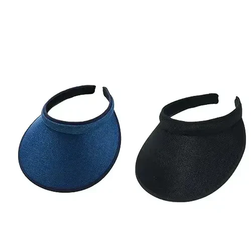 jecvxor Cloth Covered Slip-On Visor for Women, Adjustable Cap Sports Sun Visors for Men 