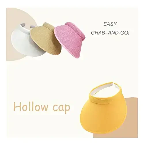 jecvxor Cloth Covered Slip-On Visor for Women, Adjustable Cap Sports Sun Visors for Men - JECVXOR (1)