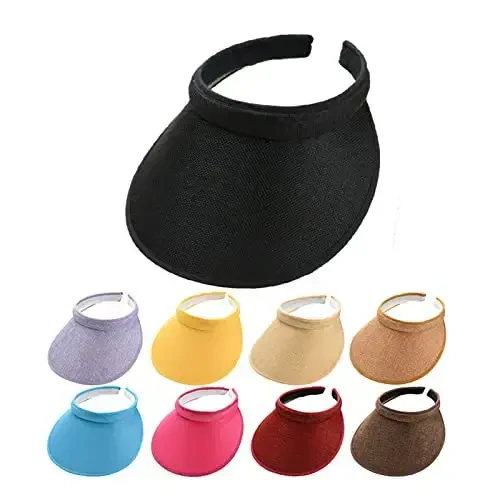 jecvxor Cloth Covered Slip-On Visor for Women, Adjustable Cap Sports Sun Visors for Men - MODAZONE (1)