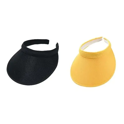jecvxor Cloth Covered Slip-On Visor for Women, Adjustable Cap Sports Sun Visors for Men - 1