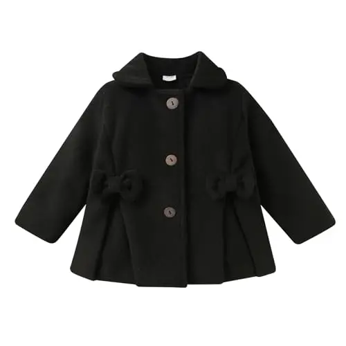 JEELLIGULAR Toddler Baby Girl Coats Kids Cloak Button Warm Thick Jacket Clothes Baby Fall Winter Outwear Clothes Set 