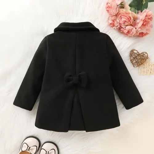 JEELLIGULAR Toddler Baby Girl Coats Kids Cloak Button Warm Thick Jacket Clothes Baby Fall Winter Outwear Clothes Set - 2