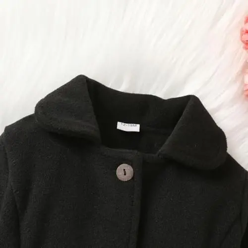 JEELLIGULAR Toddler Baby Girl Coats Kids Cloak Button Warm Thick Jacket Clothes Baby Fall Winter Outwear Clothes Set - 3