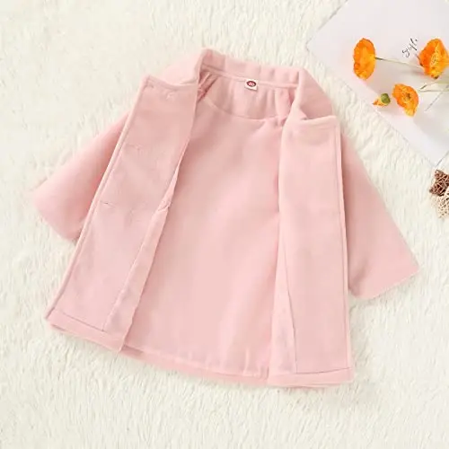 JEELLIGULAR Toddler Baby Girl Coats Kids Cloak Button Warm Thick Jacket Clothes Baby Fall Winter Outwear Clothes Set - 2