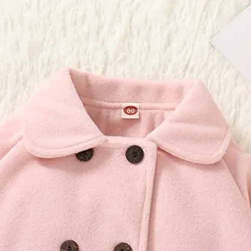 JEELLIGULAR Toddler Baby Girl Coats Kids Cloak Button Warm Thick Jacket Clothes Baby Fall Winter Outwear Clothes Set - 4