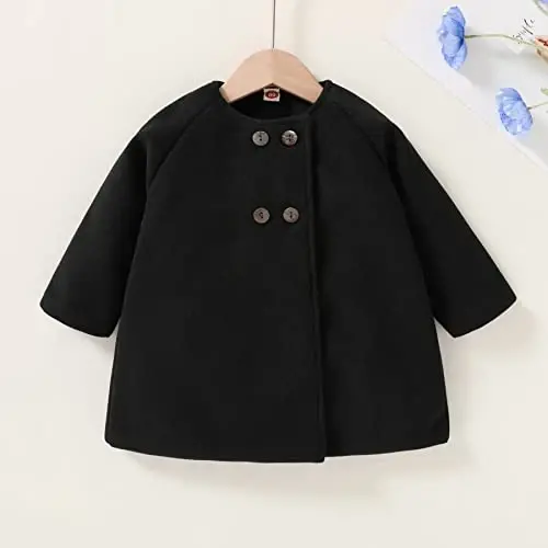 JEELLIGULAR Toddler Baby Girl Coats Kids Cloak Button Warm Thick Jacket Clothes Baby Fall Winter Outwear Clothes Set - MODAZONE (1)