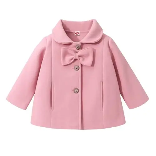 JEELLIGULAR Toddler Baby Girl Coats Kids Cloak Button Warm Thick Jacket Clothes Baby Fall Winter Outwear Clothes Set - 1