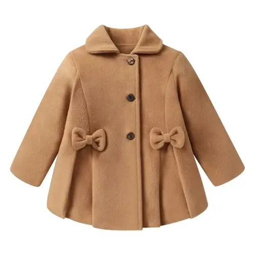 JEELLIGULAR Toddler Baby Girl Coats Kids Cloak Button Warm Thick Jacket Clothes Baby Fall Winter Outwear Clothes Set 