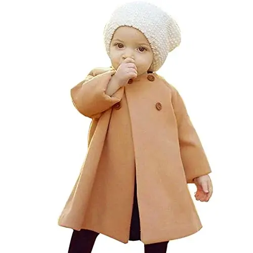 JEELLIGULAR Toddler Baby Girl Coats Kids Cloak Button Warm Thick Jacket Clothes Baby Fall Winter Outwear Clothes Set 