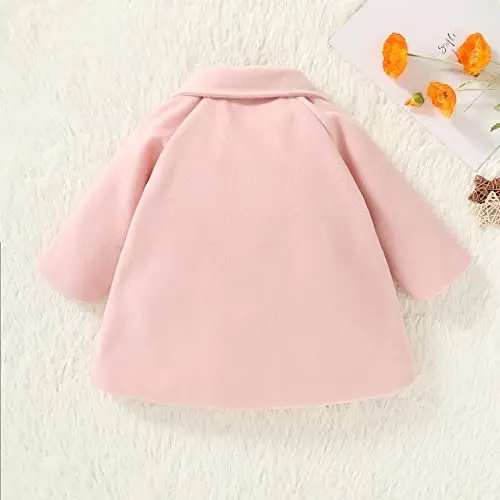 JEELLIGULAR Toddler Baby Girl Coats Kids Cloak Button Warm Thick Jacket Clothes Baby Fall Winter Outwear Clothes Set - 3
