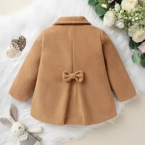 JEELLIGULAR Toddler Baby Girl Coats Kids Cloak Button Warm Thick Jacket Clothes Baby Fall Winter Outwear Clothes Set - 3