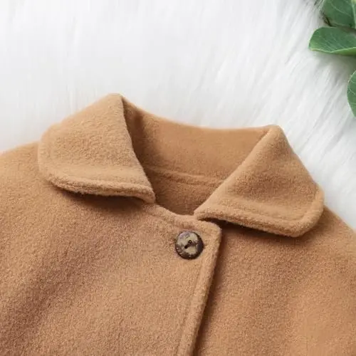 JEELLIGULAR Toddler Baby Girl Coats Kids Cloak Button Warm Thick Jacket Clothes Baby Fall Winter Outwear Clothes Set - 4