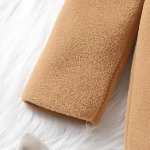 JEELLIGULAR Toddler Baby Girl Coats Kids Cloak Button Warm Thick Jacket Clothes Baby Fall Winter Outwear Clothes Set - 5