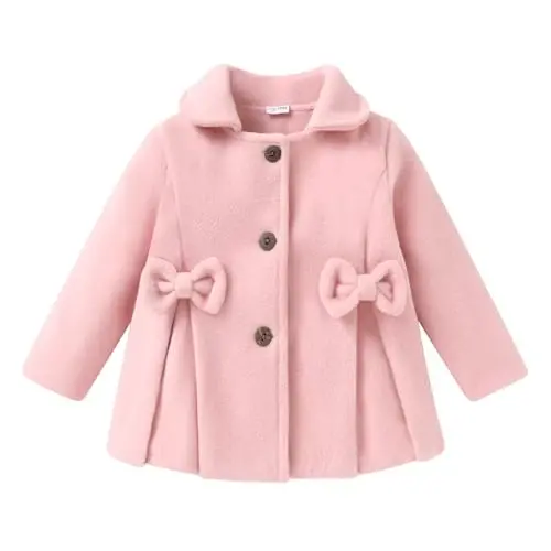 JEELLIGULAR Toddler Baby Girl Coats Kids Cloak Button Warm Thick Jacket Clothes Baby Fall Winter Outwear Clothes Set - 1