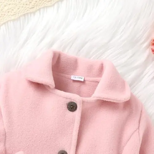 JEELLIGULAR Toddler Baby Girl Coats Kids Cloak Button Warm Thick Jacket Clothes Baby Fall Winter Outwear Clothes Set - 5