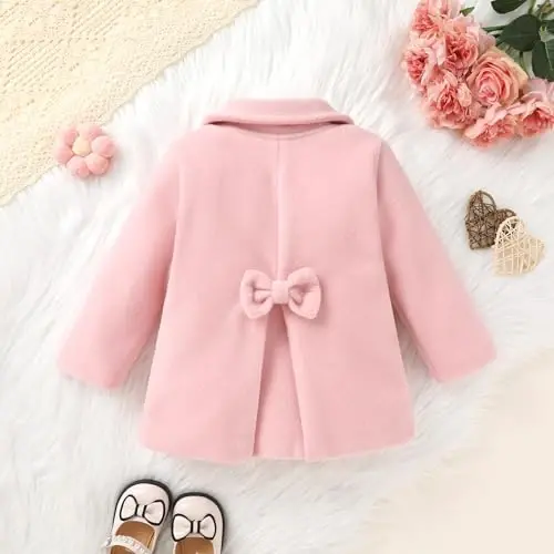 JEELLIGULAR Toddler Baby Girl Coats Kids Cloak Button Warm Thick Jacket Clothes Baby Fall Winter Outwear Clothes Set - 4
