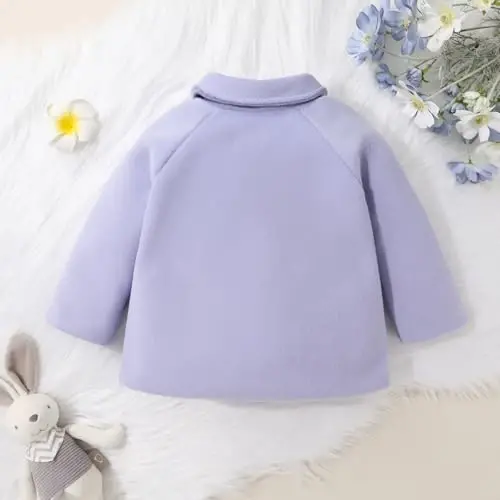 JEELLIGULAR Toddler Baby Girl Coats Kids Cloak Button Warm Thick Jacket Clothes Baby Fall Winter Outwear Clothes Set - 3