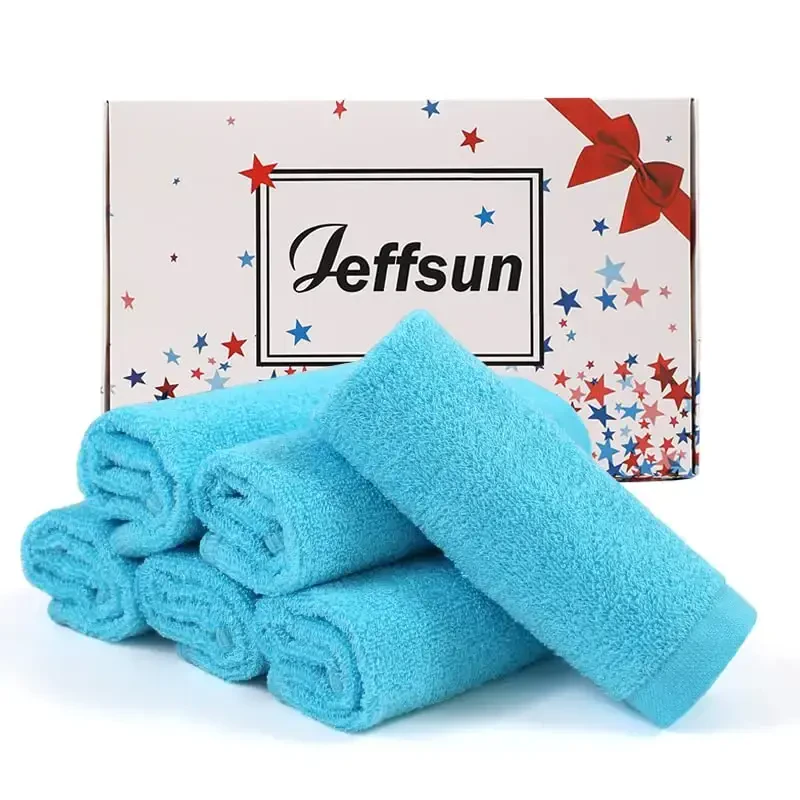 JEFFSUN Baby Washcloths 6 Pack, 10x10 inch Heavenly Soft Blue Wash Cloths for Face and Body, Gentle & Safe Face Towels on Sensitive Skin, Baby Essentials Shower Gifts for Newborn Kid Toddler Children - 1