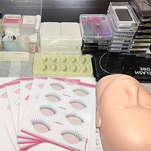 Jegapluso 20 pcs Eye Shaped Practice Sponges and 5 Sheets Lash Mapping Exercise Cards for Eyelash Beginners Lash Extension Supplies - 4