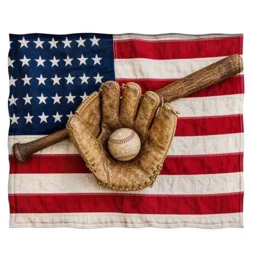 Jekeno American Flag Baseball Erkaklar, o'g'il bolalar, qizlar, ayollar uchun sovg'alar, Softbol o'yinchilari uchun AQSh bayrog'i to'plamlari, Uy yotog'i uchun Mustaqillik kuni beysbol dekori - 3