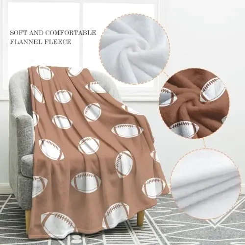 Jekeno Football Gifts Blanket for Boys Teens Girls, Sport Gifts for Adult Kids, Football Accessories Decor for Age 2-10 Year Old - 2