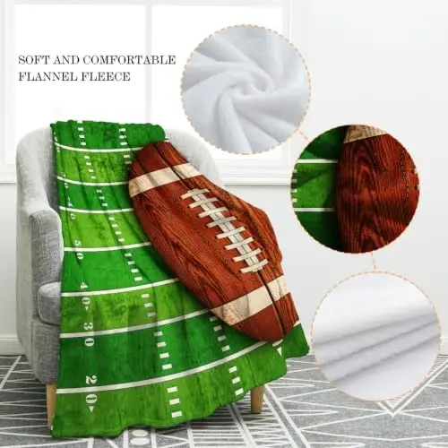 Jekeno Football Gifts Blanket for Boys Teens Girls, Sport Gifts for Adult Kids, Football Accessories Decor for Age 2-10 Year Old - 2