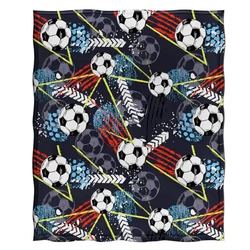 Jekeno Soccer Blanket Gifts for Boy Kid, Soccer Lover Gift Blankets for Girls Boys Age 8-12, Birthdays Holiday Christmas Thanksgiving Gifts - 3