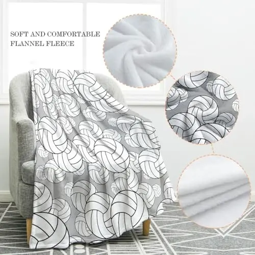 Jekeno Volleyball Blanket Gifts for Kids Teens, Volleyball Stuff Party Decorations for Lovers Team Gifts, Volleyballs Print Throw Blanket Couch Bed Sofa Travelling for Grils Boys Sports - 2