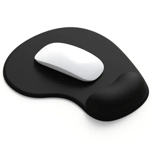 Jel Bilak Qo'llab-quvvatlovchi Ofis Sichqoncha Pad - Ergonomik O'yin Stol Usti Sichqoncha Pad Bilak Qo'llab-quvvatlovchi - Dizayn O'yinchi Mat Rezinali Taglik Noutbuk Uchun - Silikon Sirpanmaydigan Maxsus Teksturali Yuzasi (03Qora) - 1