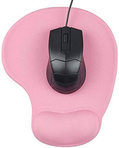 Jel Bilek Destekli Ofis Mouse Pedi - Ergonomik Oyun Masaüstü Mouse Pedi Bilek Desteği - Dizayn Oyun Pedi Paspas Kauçuk Taban Dizüstü Bilgisayar İçin - Silikon Kaymaz Özel Dokulu Yüzey (06Kırmızı) - 6