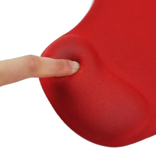 Office Mousepad with Gel Wrist Support - Ergonomic Gaming Desktop Mouse Pad Wrist Rest - Design Gamepad Mat Rubber Base for Laptop Computer -Silicone Non-Slip Special-Textured Surface (06Red) - 5