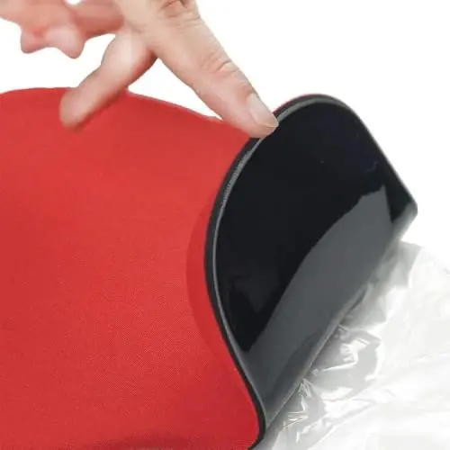 Office Mousepad with Gel Wrist Support - Ergonomic Gaming Desktop Mouse Pad Wrist Rest - Design Gamepad Mat Rubber Base for Laptop Computer -Silicone Non-Slip Special-Textured Surface (06Red) - 6