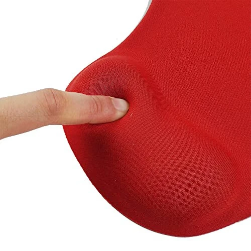 Office Mousepad with Gel Wrist Support - Ergonomic Gaming Desktop Mouse Pad Wrist Rest - Design Gamepad Mat Rubber Base for Laptop Computer -Silicone Non-Slip Special-Textured Surface (06Red) - DEMON CHEST (1)