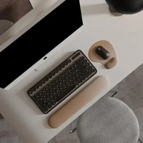 Office Mousepad with Gel Wrist Support - Ergonomic Gaming Desktop Mouse Pad Wrist Rest - Design Gamepad Mat Rubber Base for Laptop Computer -Silicone Non-Slip Special-Textured Surface (04Brown) - 2