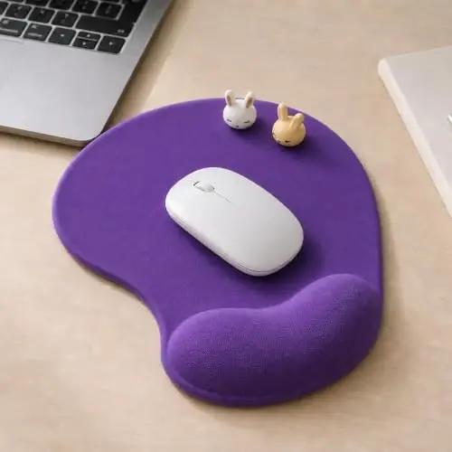 Office Mousepad with Gel Wrist Support - Ergonomic Gaming Desktop Mouse Pad Wrist Rest - Design Gamepad Mat Rubber Base for Laptop Computer -Silicone Non-Slip Special-Textured Surface (07Purple) - DEMON CHEST (1)