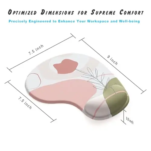 Office Mousepad with Gel Wrist Support - Ergonomic Gaming Desktop Mouse Pad Wrist Rest - Design Gamepad Mat Rubber Base for Laptop Computer -Silicone Non-Slip Special-Textured Surface (14Lily) - 7